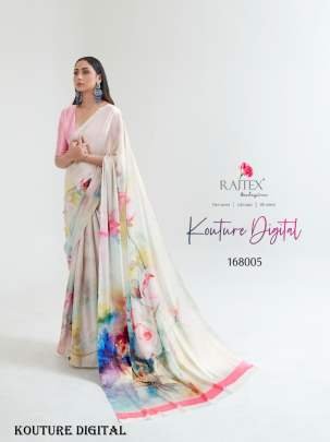 Kouture Digital Satin Silk Japan Creep Saree