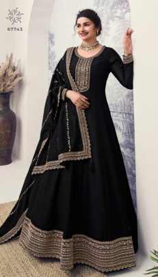 Kuleesh Present Aaliya 2 Silk Embroidery Georgette Dress Material