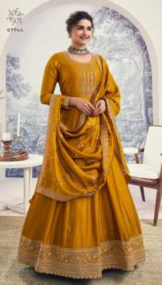 Kuleesh Present Aaliya 2 Silk Embroidery Georgette Dress Material