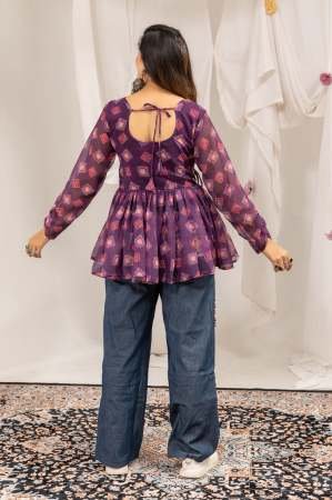 Kutchi Work Jeans with Tunic Top For Navratri