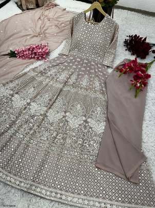 Ladies Wear Fancy Light Onion Georgette Suit Set