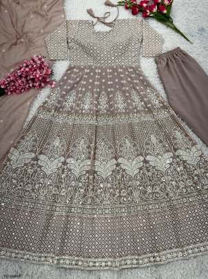 Ladies Wear Fancy Light Onion Georgette Suit Set