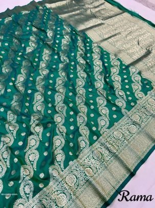LAHER Rama Beautiful Pure Banarasi Silk Saree