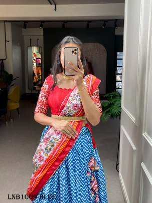 Laheriya Patola Print Blue Lehenga
