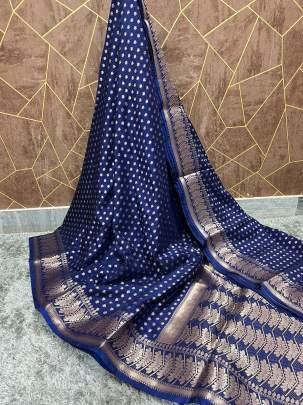 Latest Banarasi Warm Dyeable Soft Silk Saree Full body booti Weaving 