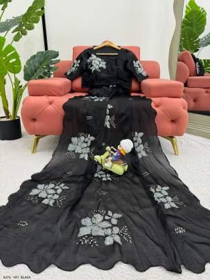 Latest Black Jimmy Chu Saree with Blouse