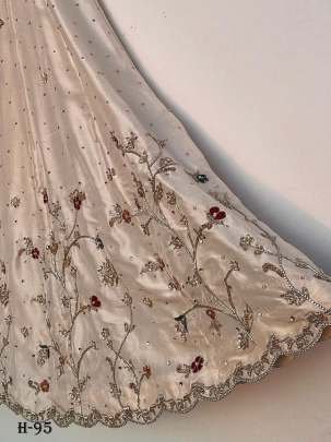 Party Wear Chinon Cream Gharara Suit With Embroidery Work