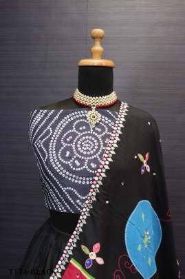 Latest Collection Black Muslin Cotton Lehenga Choli With Digital Print