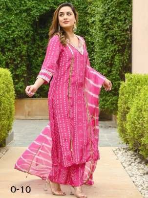 Latest Cotton Pink Kurti With Gotta Patti Work