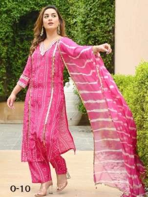 Latest Cotton Pink Kurti With Gotta Patti Work