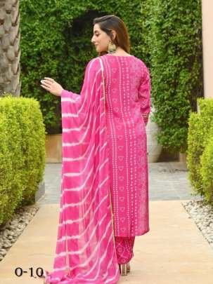 Latest Cotton Pink Kurti With Gotta Patti Work