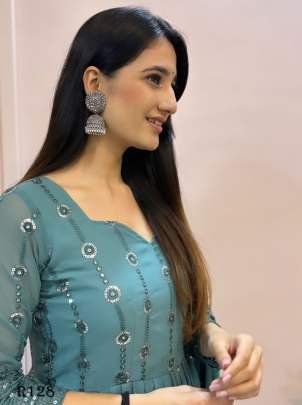 Latest Designer Gown With Embroidery Work And Sequence Work