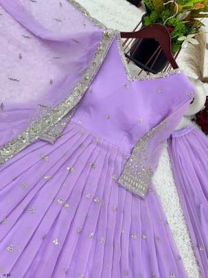 Latest Faux Georgette Anarkali Kurti Sharara and Dupatta