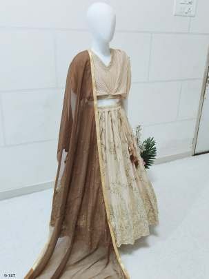 Latest Georgette Kids Peach Lehenga With Dupatta