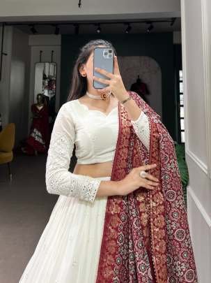 Latest Georgette Lehenga With Printed Dupatta