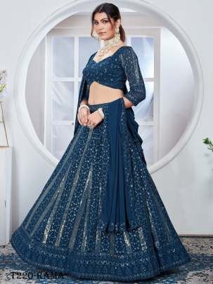 Latest Georgette Rama Lehenga Choli With Sequins Work