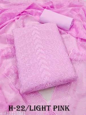 Latest Georgette Unstitched Light Pink Dress