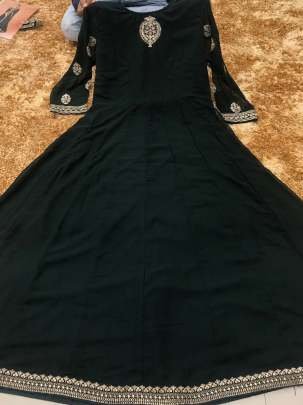 Latest Green Anarkali Georgette Suit Dupatta