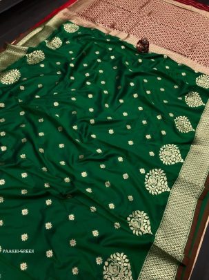 Latest Green Paakhi Soft Banarasi Silk Saree