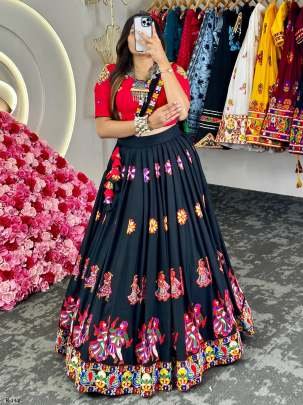 Latest Launch Luxurious Rayon Black Lehenga Choli