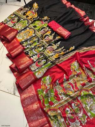 Latest Launch Luxurious Silk Black Saree 