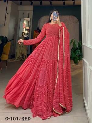 Latest Launch Printed Red Gown