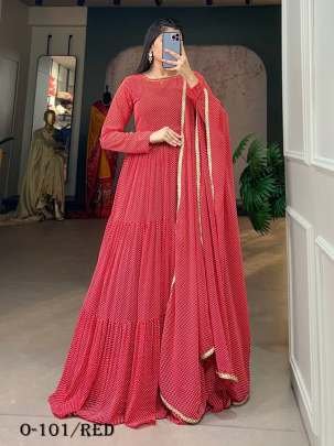 Latest Launch Printed Red Gown