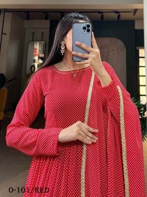 Latest Launch Printed Red Gown