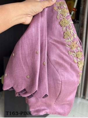 Latest Pink Organza Silk Saree With Embroidery Work
