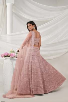Latest Pink Soft Net Embroidery Work Lehenga Choli