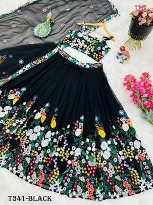 Latest Real Modeling Black Georgette Lehenga Choli