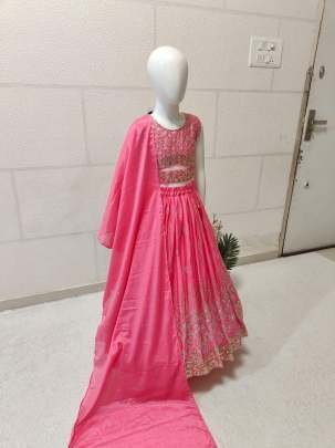 Latest Trendy Collection Kid Lehenga With Sequins Embroidery Work