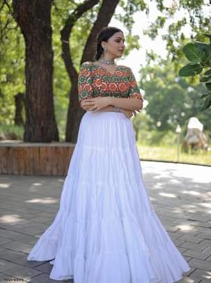 Latest White Readymade Rayon Lehenga Choli