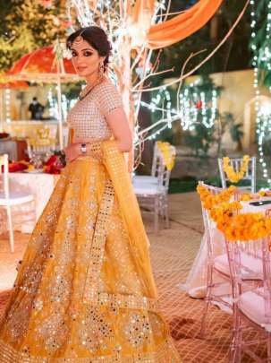 Launching Mono Satin Silk Real Mirror work Lehenga Choli