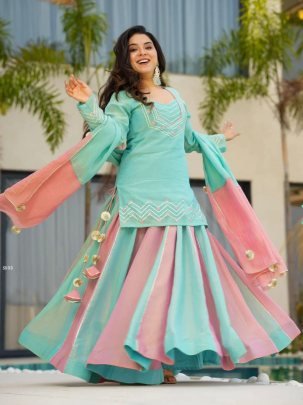 Launching New Designer Party Wear Look Heavy Curancy Silk Top Lehenga and Dupatta Set