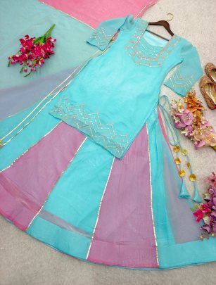 Launching New Designer Party Wear Look Heavy Curancy Silk Top Lehenga and Dupatta Set