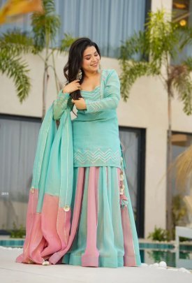Launching New Designer Party Wear Look Heavy Curancy Silk Top Lehenga and Dupatta Set