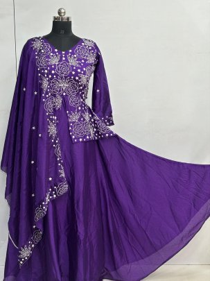 Launching New Purple Gown With Attached Jacket