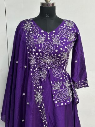 Launching New Purple Gown With Attached Jacket
