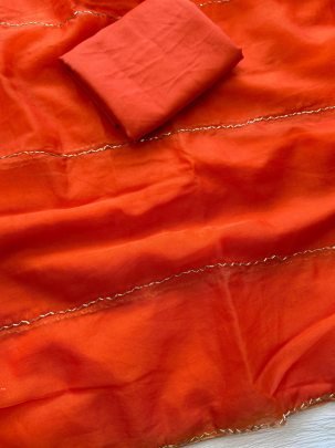Launching Soft organza saree with handwork
