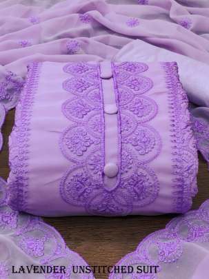 Lavender  Embroidered Unstitched Salwar Suit Set