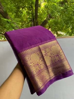 Lavender Kora Organza Banarasi Saree