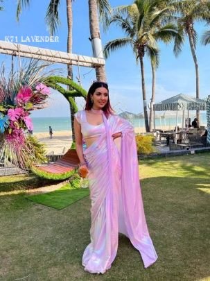 Lavender Shiny Saree For A Timeless Look
