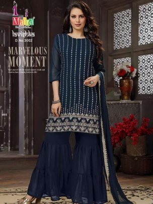 Lavishka Vol 3 By Maira Brand Georgette Fancy Sequence Work Kurti With Sharara