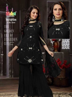 Lavishka Vol 3 By Maira Brand Georgette Fancy Sequence Work Kurti With Sharara