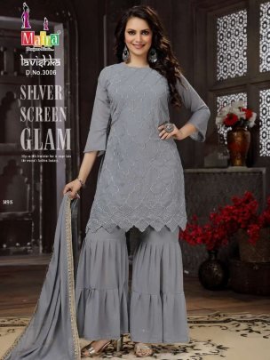 Lavishka Vol 3 By Maira Brand Georgette Fancy Sequence Work Kurti With Sharara