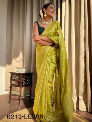 Lemon Luxury Look Pure Banarasi Soft Silk Saree