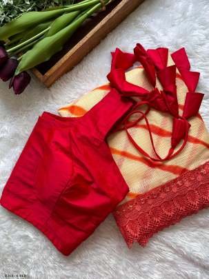 Light Weight  Heavy Cut work Border Red Saree