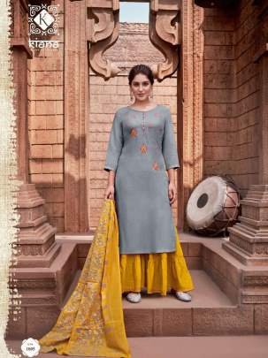 Lime Light Rich Look Embroidery Work Three Piece Set By Kiana Brand