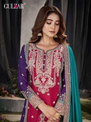 Lohri By Gulzar Designer Wedding Wear Heavy Work Chinon Pakistani Plazzo Set